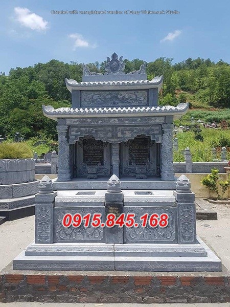 mộ hai mái đá xanh đẹp