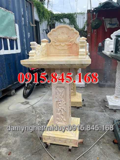 Am382- thờ đồng tháp đá khối để tro cốt
