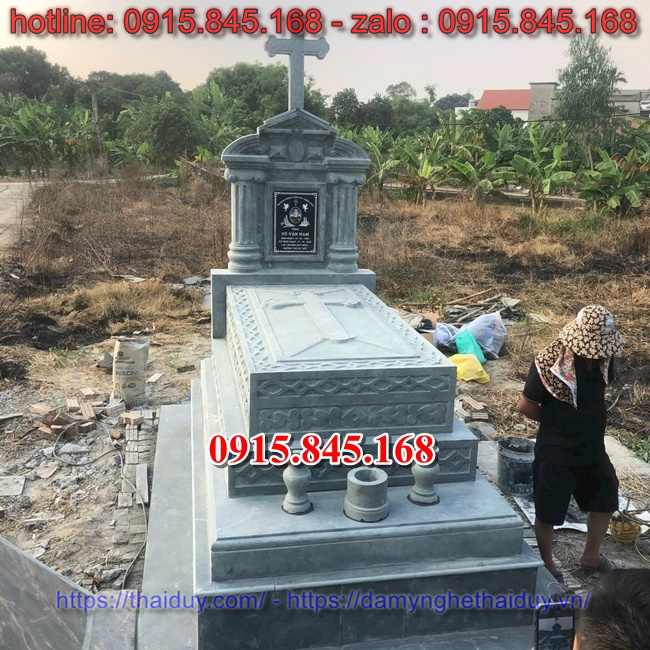 Mẫu mộ đạo bằng đá 2024 lăng mộ công giáo thiên chúa