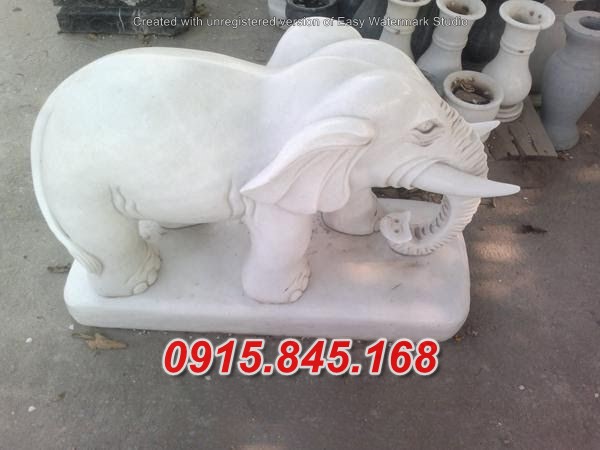 giá bán 20 mẫu tượng voi đá trắng kích thước phong thủy