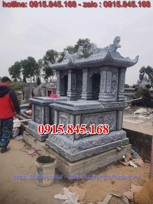 55 Mộ đá khối bình thuận chôn 1 một lần tươi - xanh vàng trắng granite