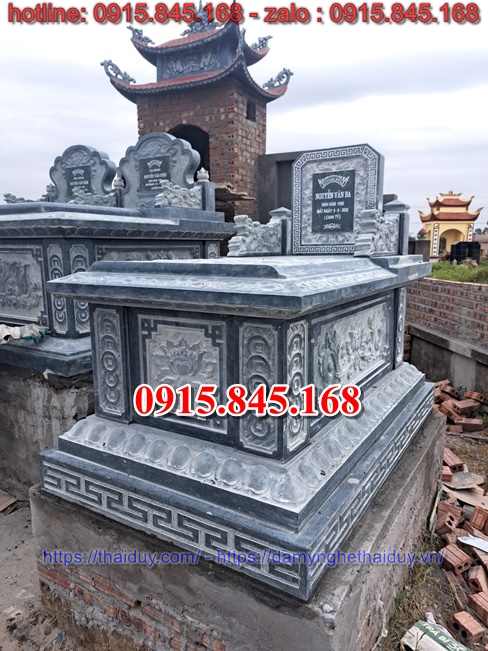 Mẫu 45 mộ đá chôn tươi một 1 lần quảng bình - xanh vàng trắng granite