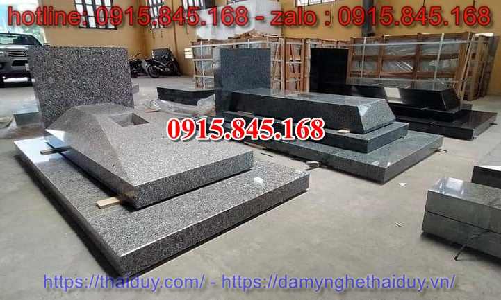 Mẫu 53 mộ chôn tươi 1 một lần khánh hòa đá khối - xanh vàng trắng granite