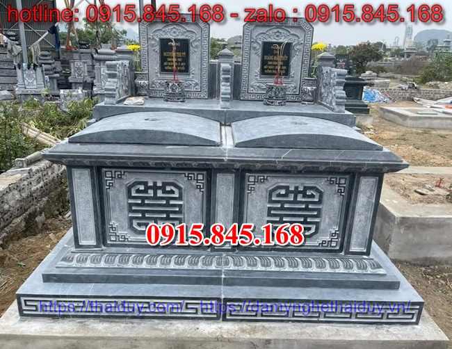 Xưởng 27 làm mộ đá chôn tươi 1 lần quảng ninh - xanh vàng trắng granite