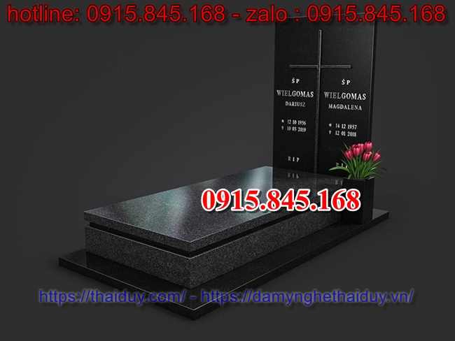 34 Mộ đá granite hóa cương đen ninh bình - chi phí xây làm