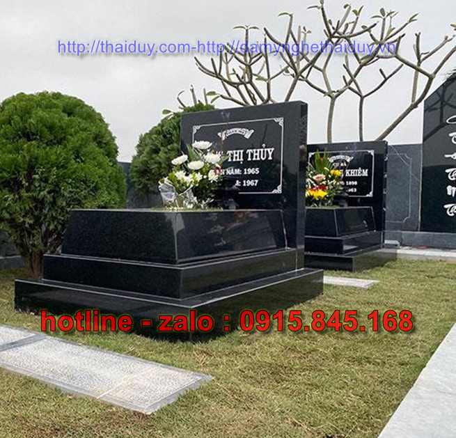 34 Mộ đá granite hóa cương đen ninh bình