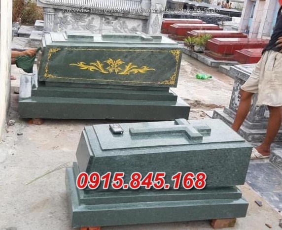 56 Xây mộ đà nẵng bằng đá granite hoa cương - đôi tam cấp đơn giản