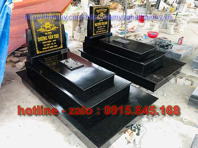 65 Mộ đôi hải dương xây đá hoa cương granite