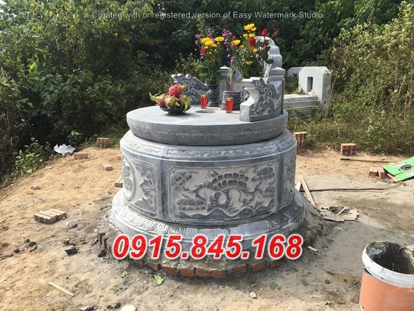 87 Mộ tròn xây đá tự nhiên đẹp bán quảng trị 01