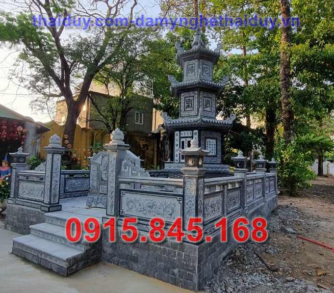 Bia mộ bán bình phước 60 đá nguyên khối - hoa cương granite xanh đen