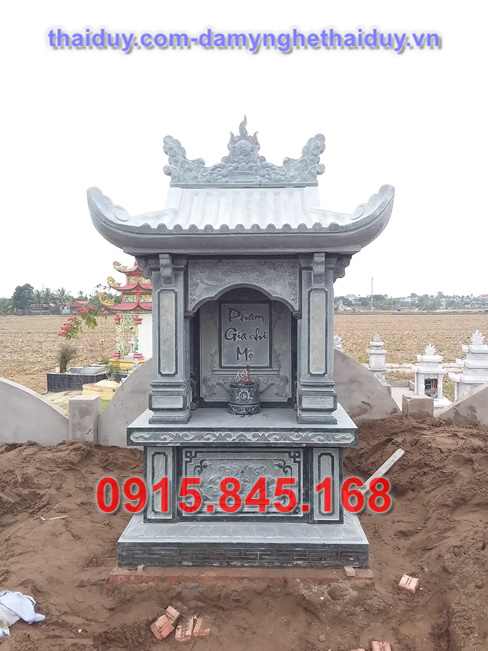 Bia mộ bán bình phước 60 đá nguyên khối - quây úp chụp đơn giản