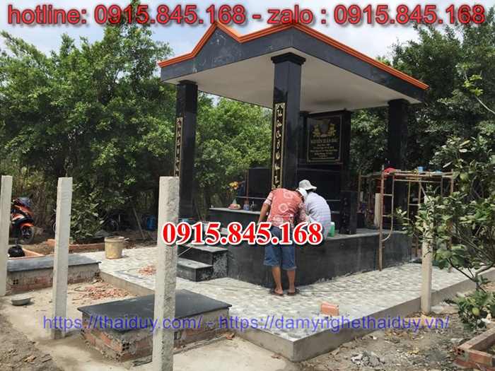 Kiểu 38 mộ đá granite hoa cương xanh lạng sơn - chi phí xây làm