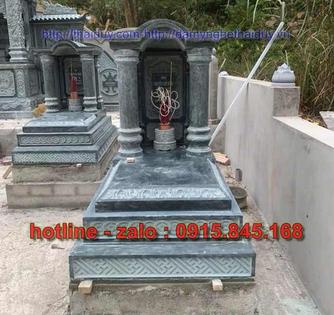 Mẫu 43 mộ đá granite hoa cương bán thái bình - đôi tam cấp đơn giản