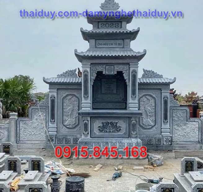 Mẫu 56 bia mộ đá bán bạc liêu đơn giản - hoa cương granite xanh đen