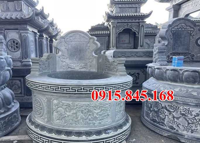 Mẫu 79 mộ tròn đá xanh granite đẹp cao bằng