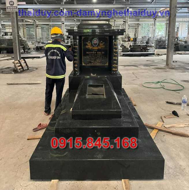 Mẫu bia mộ 79 đá granite xanh bán quảng bình - hoa cương granite khối