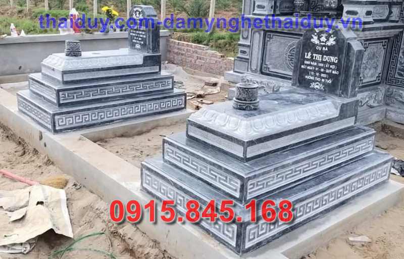 Nơi bán 76 bia mộ đá tam cấp bán đà nẵng - hoa cương granite xanh đen