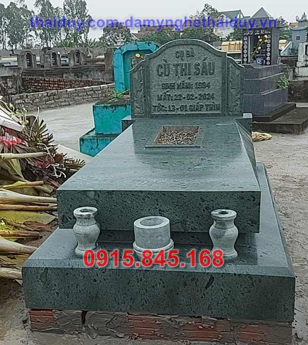 gia lai 66 bia lăng mộ đá granite đơn giản - hoa cương granite xanh đen