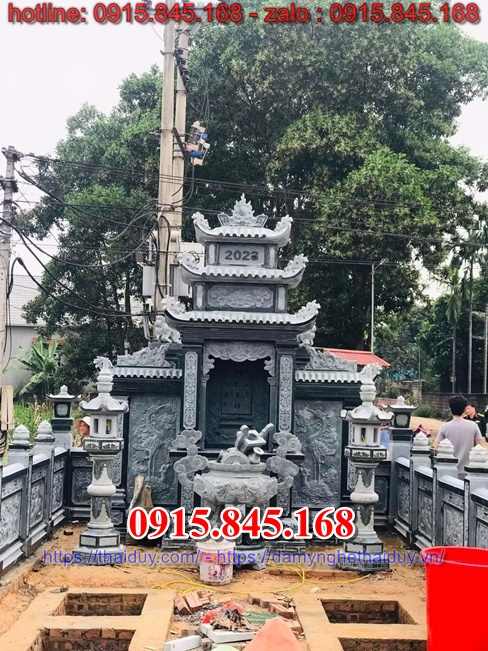 02 Bến tre xây làm 81 mộ đá granite ba mái che