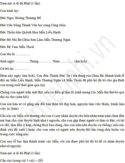 ẢNH CÓ THỂ TẢI VỀ 01 Văn khấn CẦU DUYÊN miếu đền thờ cô bé mai hoa - sắm lễ sớ hoa