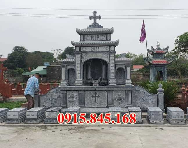 Trà vinh 179 bia lăng mộ công giáo đá xanh rêu