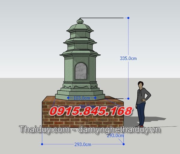 mộ đá granite lục lăng bát giác