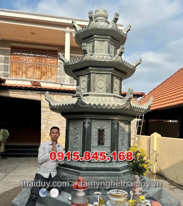 mộ an giang lục lăng bát giác đá granite