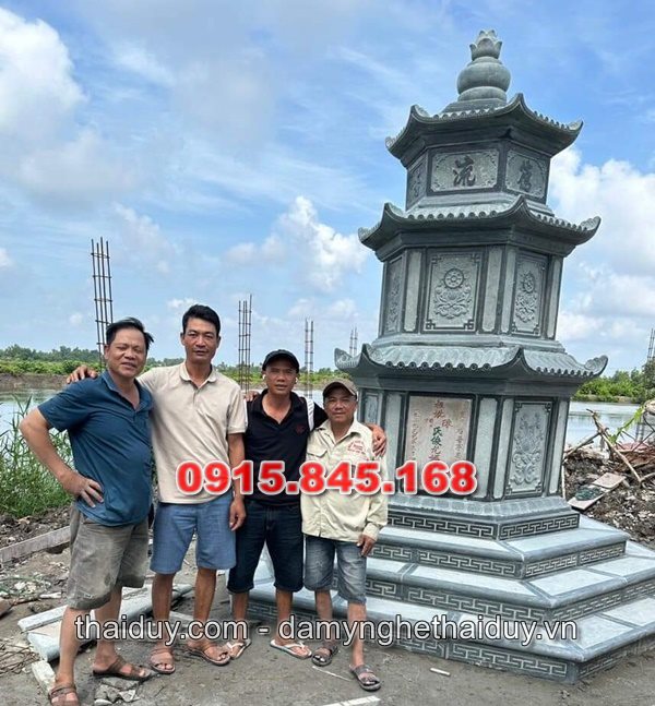 mộ đá granite lục lăng bát giác