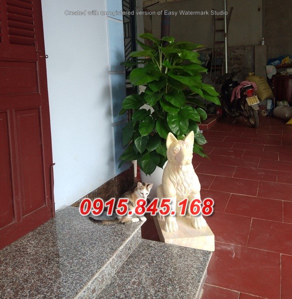 317 - Mẫu tượng chó đá xanh vĩnh long - trà vinh