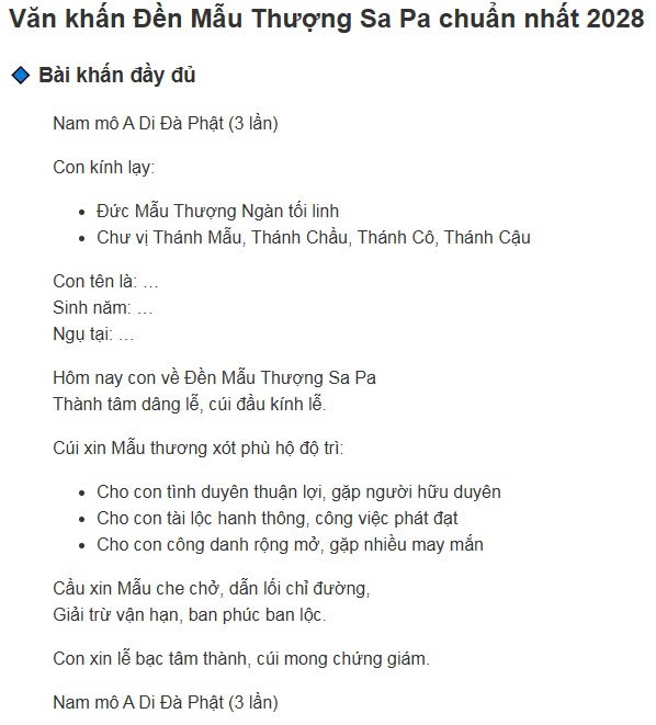Văn khấn đi chùa đầy đủ chuẩn nhất ai cũng nên biết, Bài khấn đi chùa đúng chuẩn phong tục Việt Nam, Cách khấn khi đi chùa đúng cách cầu gì được nấy, Văn khấn lễ chùa ngắn gọn dễ nhớ chuẩn nhất, Hướng dẫn đi chùa khấn gì đúng chuẩn tâm linh, Văn khấn đi chùa cầu bình an cho gia đình chuẩn nhất, Bài khấn đi chùa cầu tài lộc may mắn cả năm, Văn khấn cầu duyên khi đi chùa linh nghiệm, Bài khấn đi chùa cầu tài lộc may mắn cả năm, Văn khấn cầu duyên khi đi chùa linh nghiệm, Văn khấn cầu công danh sự nghiệp tại chùa, Bài khấn đi chùa cầu sức khỏe bình an, Văn khấn đi chùa mùng 1 chuẩn nhất cầu may mắn, Văn khấn đi chùa ngày rằm 15 16 đầy đủ và chính xác, Bài khấn đi chùa đầu năm cầu tài lộc bình an, Văn khấn đi chùa cuối năm tạ lễ chuẩn phong tục, Văn khấn lễ Phật ngày rằm tháng 7 đầy đủ, Văn khấn ban Tam Bảo chuẩn nhất khi đi chùa, Văn khấn ban Đức Ông đầy đủ dễ nhớ, Văn khấn ban Quan Âm cầu bình an tài lộc, Văn khấn ban Mẫu khi đi chùa chuẩn nhất, Thứ tự khấn các ban trong chùa đúng cách, Cách đi chùa khấn đúng cách cho người mới, Sắm lễ đi chùa gồm những gì đầy đủ nhất, Hướng dẫn vái lạy khi đi chùa đúng cách, Cách khấn đi chùa ngắn gọn nhưng linh nghiệm, Bài văn khấn đi chùa đầy đủ nhất 2027, Bài khấn lễ Phật chuẩn truyền thống Việt Nam, Văn khấn đi chùa chuẩn phong tục tâm linh Việt, Tổng hợp bài văn khấn đi chùa linh nghiệm nhất, Văn khấn cầu con khi đi chùa đúng cách dễ ứng nghiệm,