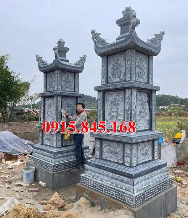 276Tháp kon tum - để tro cốt đá xanh quảng ngãi