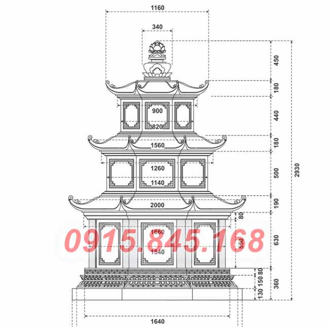 Mộ08 lục giác bình định xây đá nguyên khối