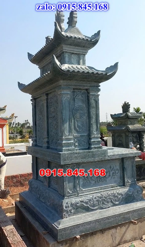 Mộ đôi cất để giữ tro cốt bằng đá tam cấp nguyên khối, mẫu mộ đá đôi song thân phu thê có mái, mẫu mộ đôi ông bà xây gạch đá xi măng, mẫu mộ đôi bố mẹ ốp đá granite hoa cương, Mộ đôi gia đình ba má đá cẩm thạch đơn giản,