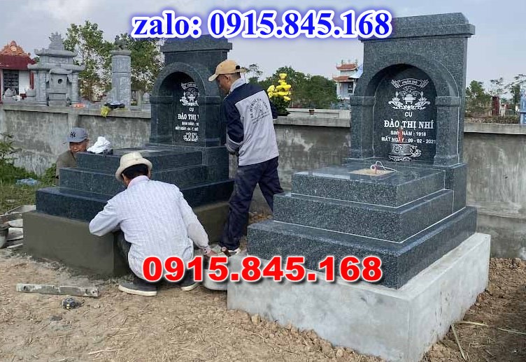 Mộ đôi cất để giữ tro cốt bằng đá tam cấp nguyên khối, mẫu mộ đá đôi song thân phu thê có mái, mẫu mộ đôi ông bà xây gạch đá xi măng, mẫu mộ đôi bố mẹ ốp đá granite hoa cương, Mộ đôi gia đình ba má đá cẩm thạch đơn giản,